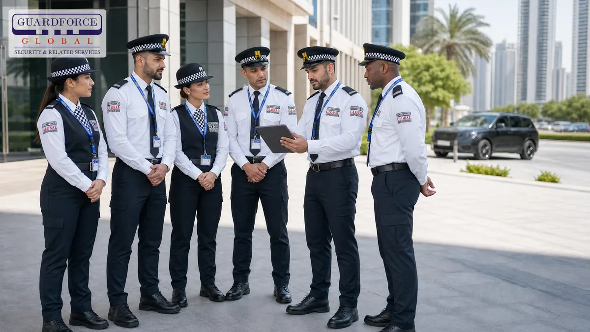Guardforce security team preparing for a Dubai site assignment